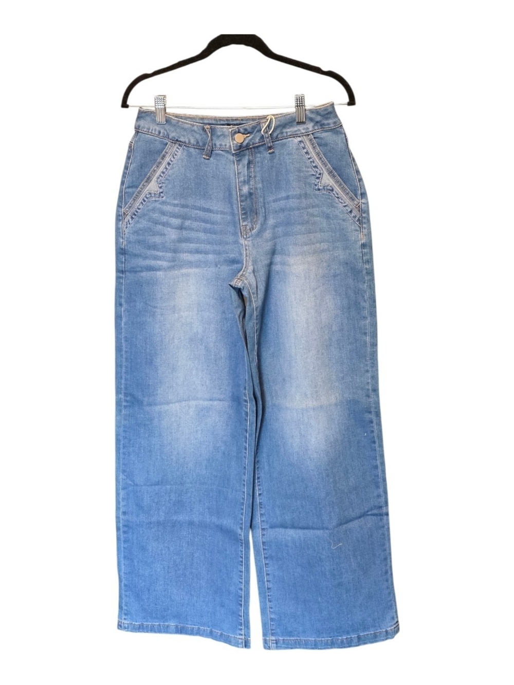 High-Rise Wide-Leg Jeans in Light Blue